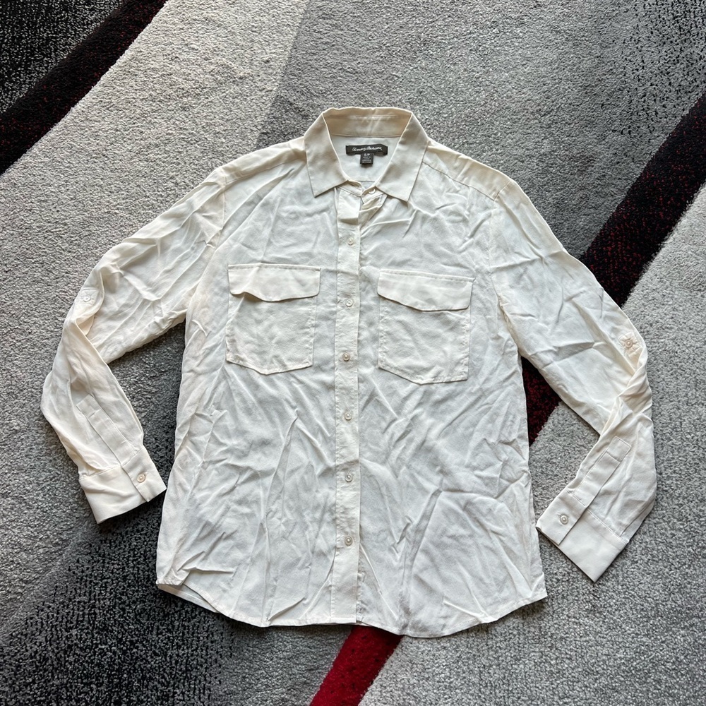Tommy Bahama Off White Sheer Silk Shirt